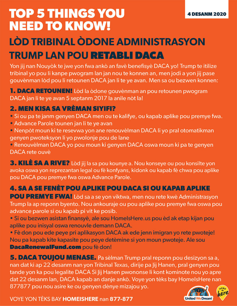 First Time DACA Frequently Asked Questions - Creole